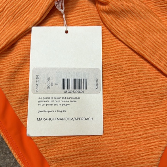 Mara Hoffman Goldie Orange High Waisted Bikini Bottom - Picture 3 of 5